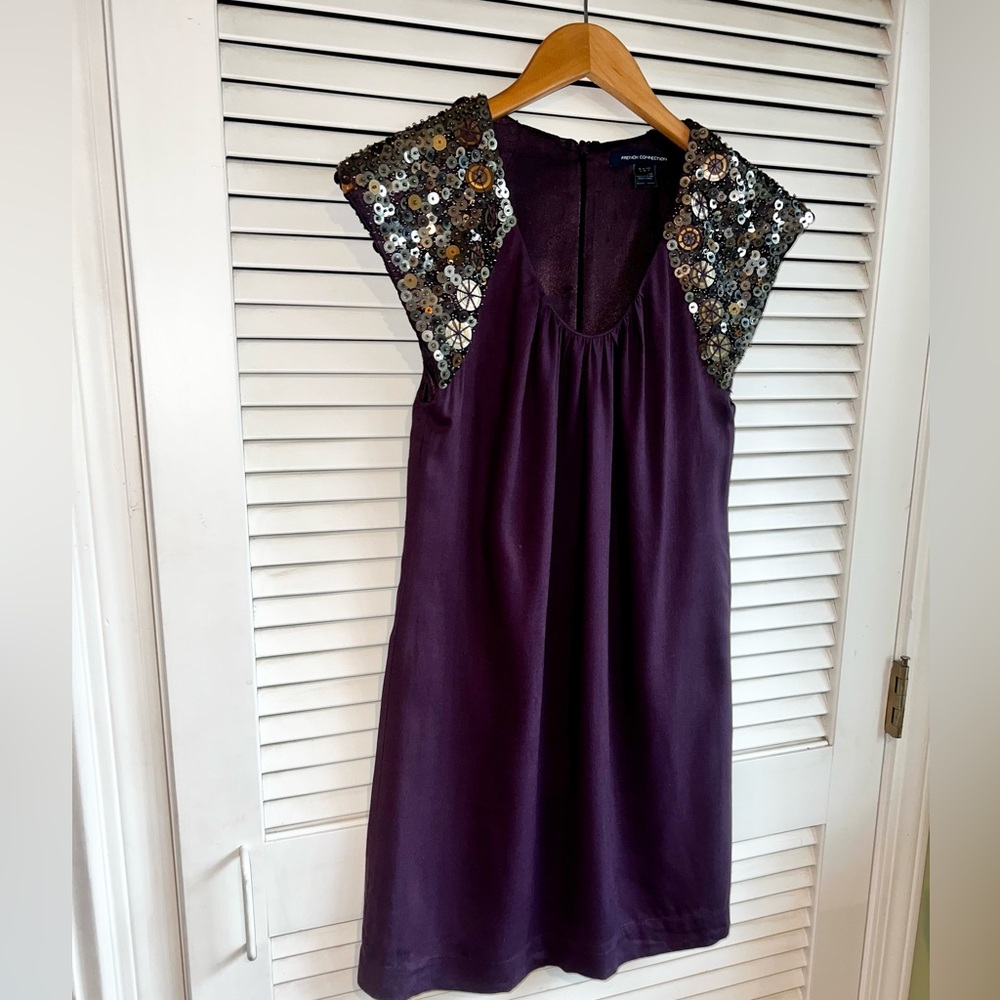 French Connection Deep Purple Sequin Dress